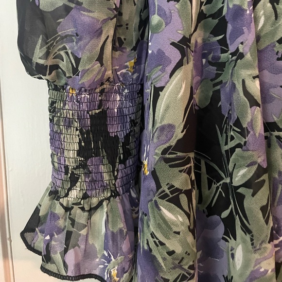 Boho Tiered Ruffle Layer Floral Mini Dress (medium) - Picture 9 of 12